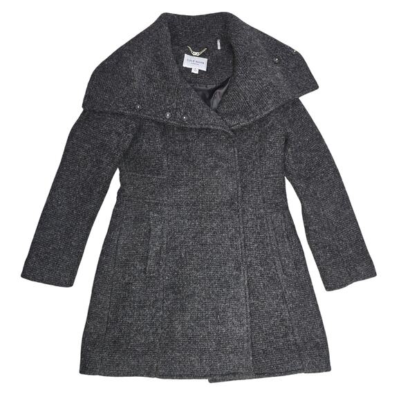 Cole Haan Wool Pea Coat Womens 6 Charcoal Grey Winter Minimalist Capsule Outdoor - Picture 1 of 11